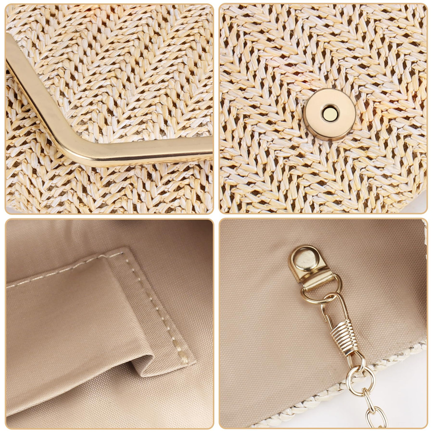 Clutch Lederhandtaschen mit abnehmbarer Kette