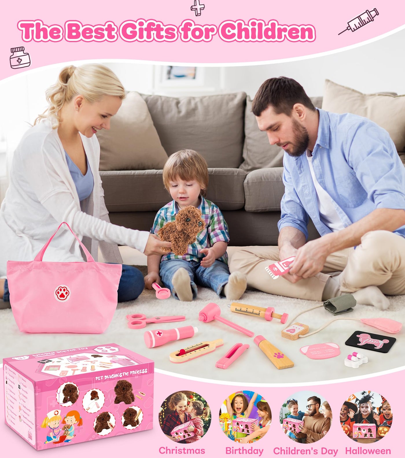 Vet Toy Kids With Plush Dog High Simulation Stethoscope Role Play Kids