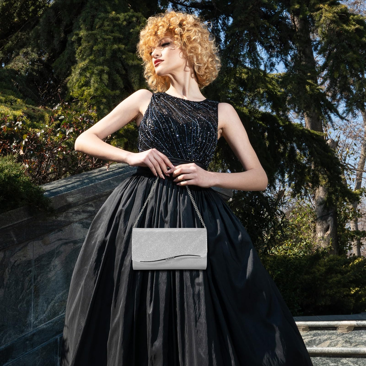 Abendtasche, Modische Handtasche, Elegante Hochzeitstasche, Kettenumschlagtasche