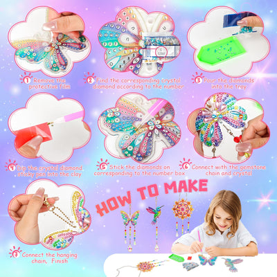 Set de bricolage pour enfants Peinture en diamant Carillons éoliens jouet