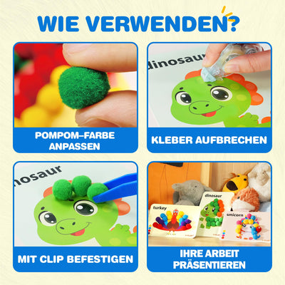 Paquet de bricolage pour enfants avec des pompons Paquets de bricolage créatif