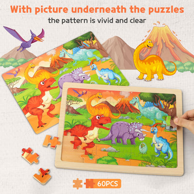 Children's animal wooden puzzle, preschool Educational toy