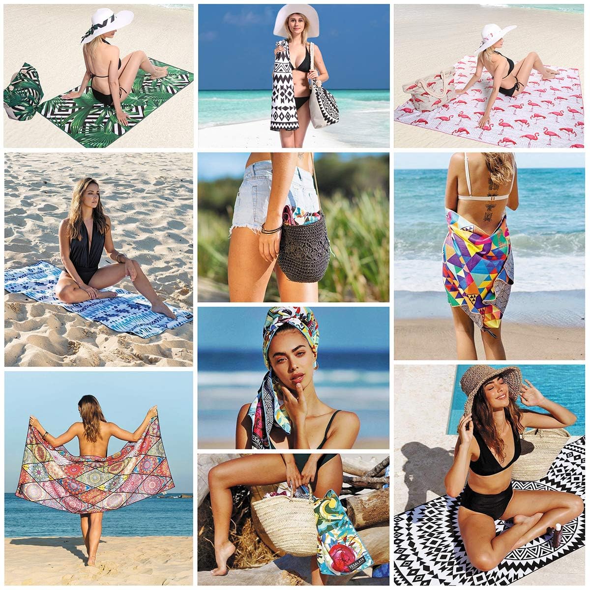 Serviette de plage en microfibre Serviette de bain grand format