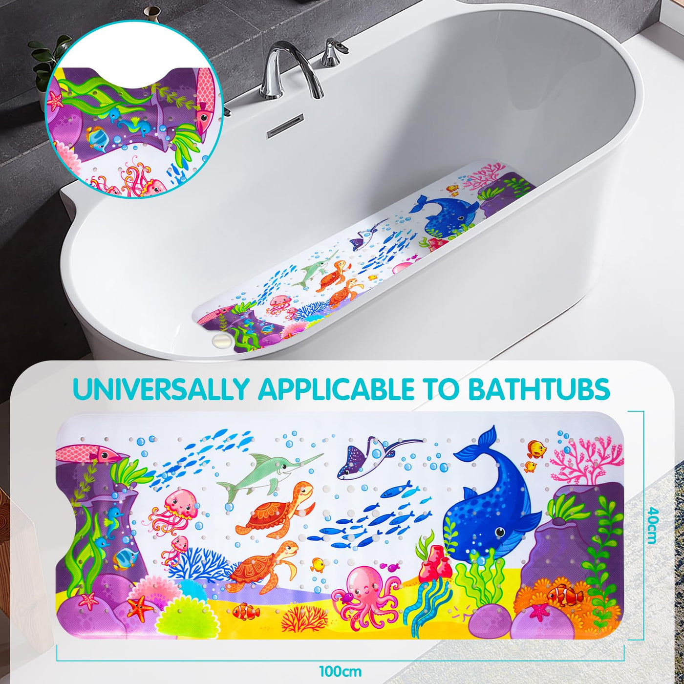 Bathtub mat Mold-resistant printed bath mat, non-slip bathtub liner