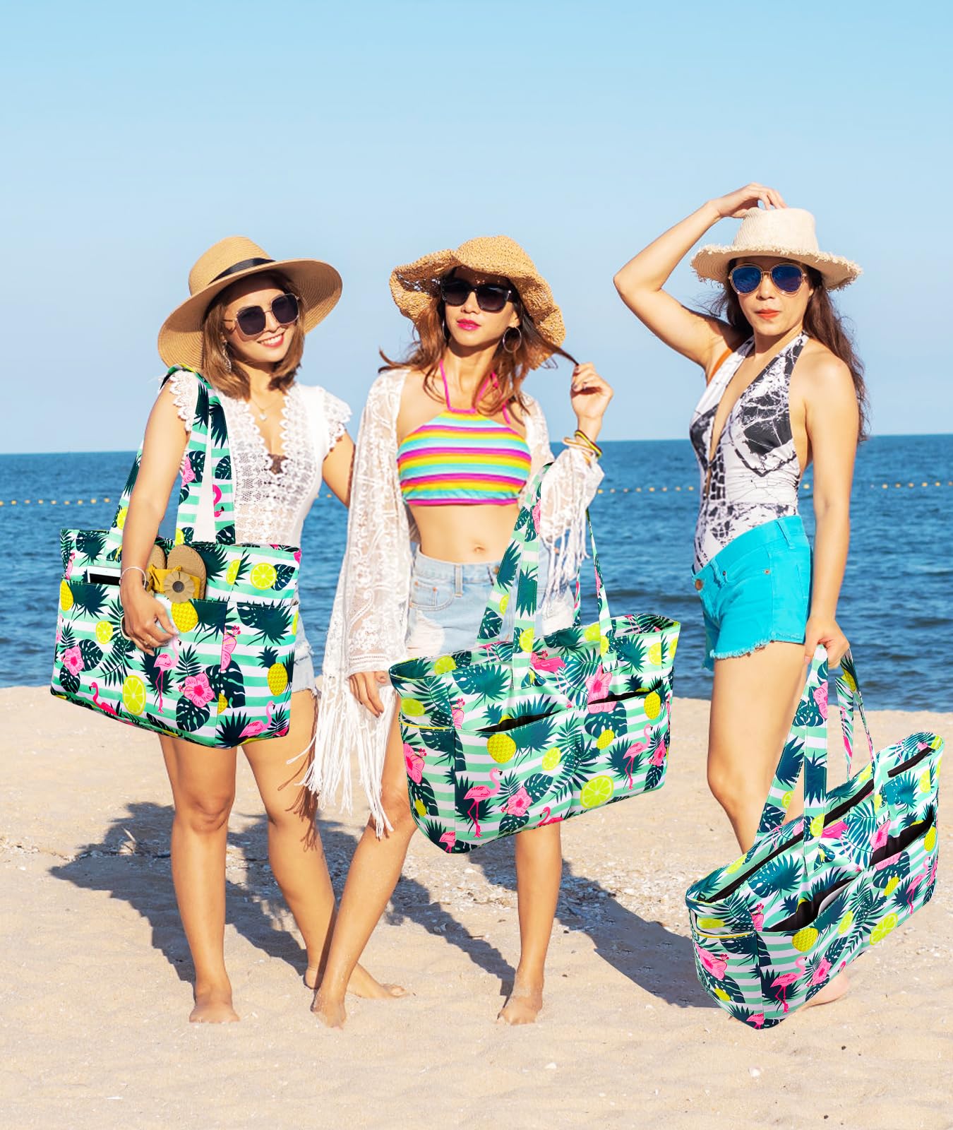 Grand sac de plage avec fermeture éclair