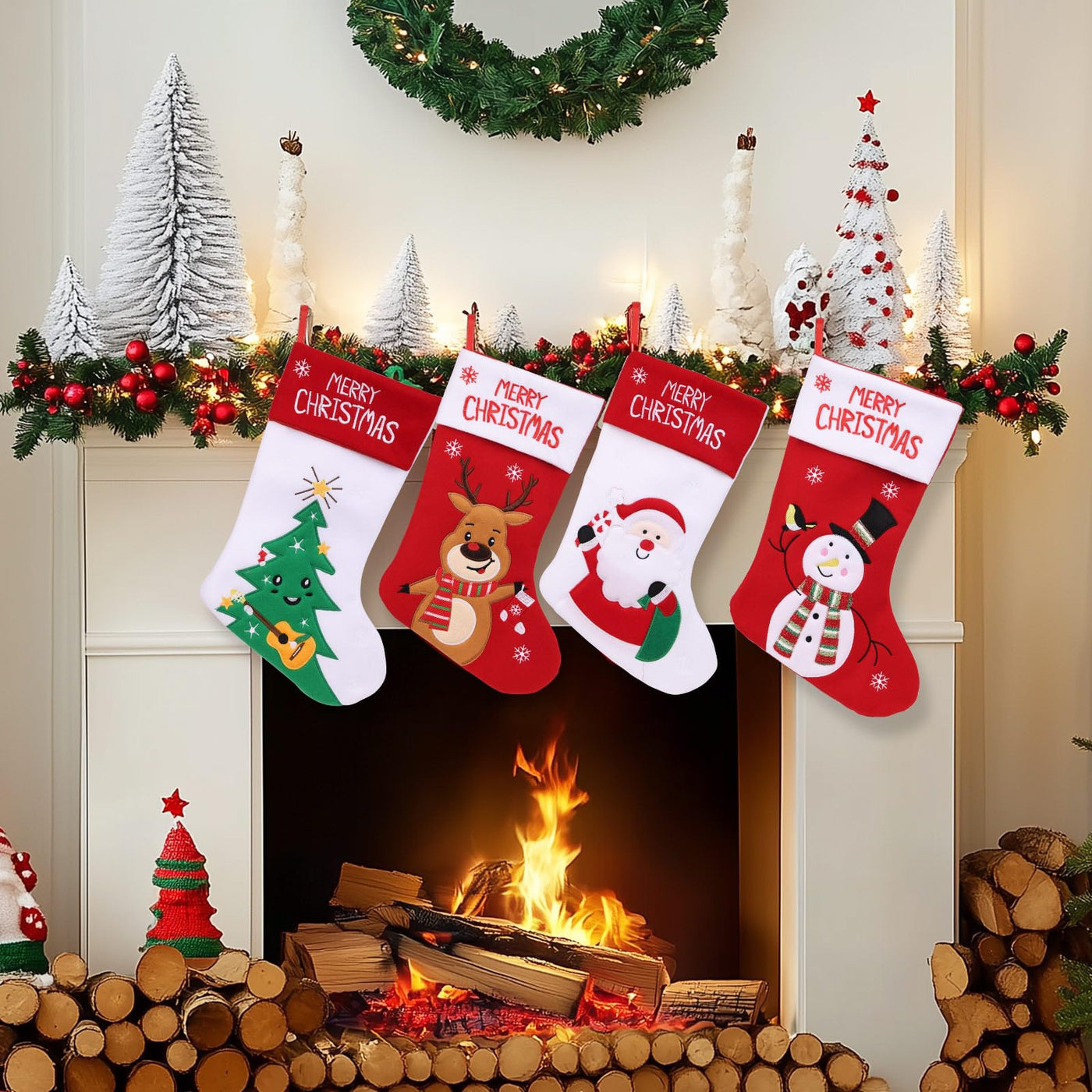 Bas de Noël, paquet de 4