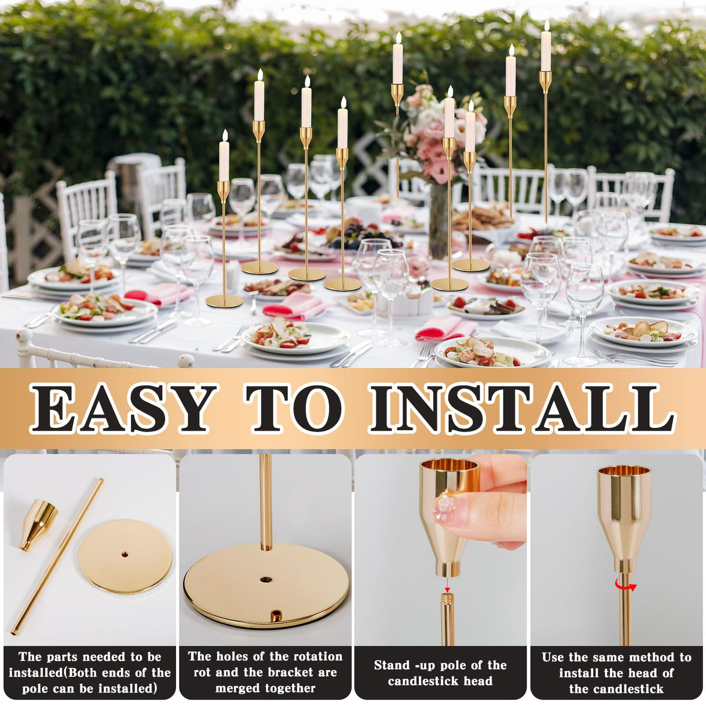 Candle holder wedding candle stand high candlestick, cone candle holder for party