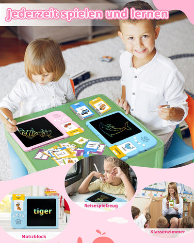 Learning toys, German and English learning for children, 510 words speaking flash cards with LCD writing tablet