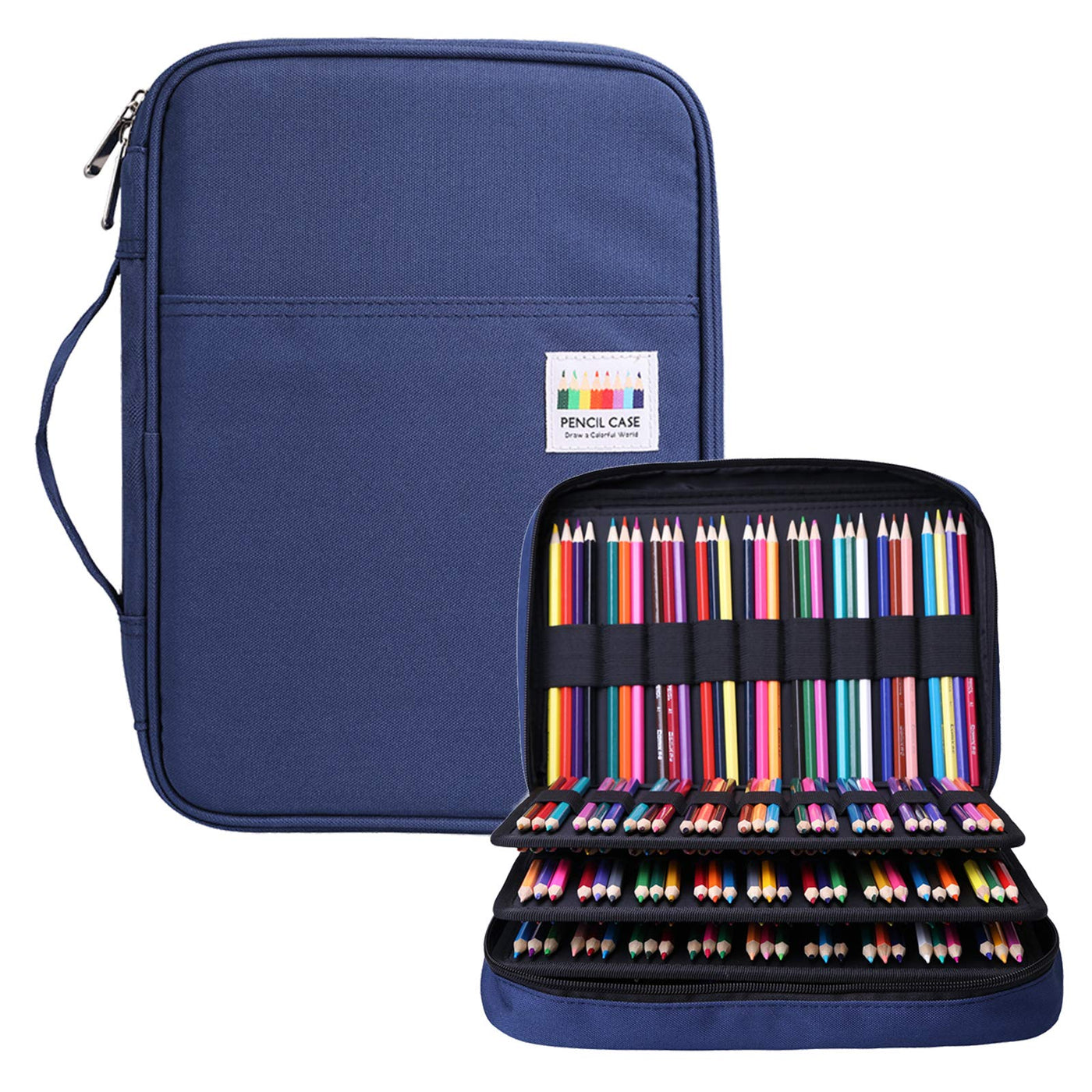 Pencil Case with 220 compartments, Portable Crayon Organizer, Waterproof Pencil Holder Case for Students, Children, Adults, Artists