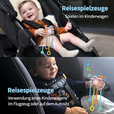 Jouet sensoriel pour les tout-petits, jouet à tirer, jouet de voyage pour les bébés, avec fonction hochet intégrée