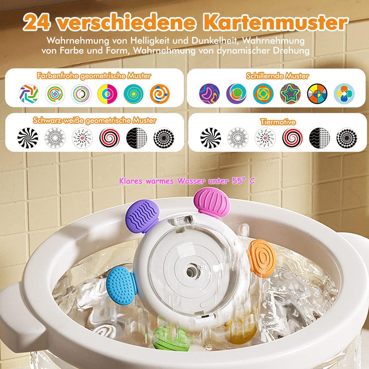 Saugnapf Spielzeug Baby 3 Stück sensorische Spinner Spielzeug für Baby Spinnerei Spielzeug