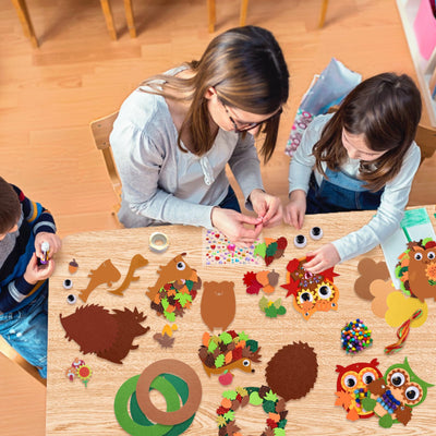 Bastelset aus Filz zur Dekoration, 9-teiliges Bastelset Eule, Herbstbasteln für Kinder, Kreativsets und Bastelbedarf für Kinder