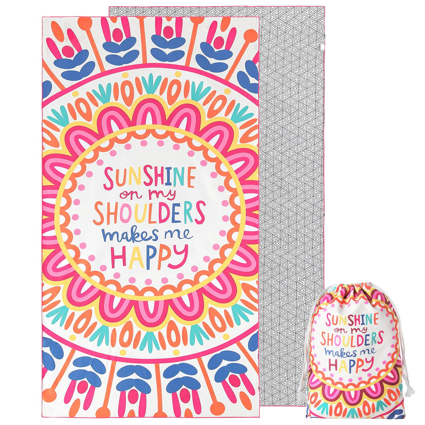 Serviette de plage en microfibre avec sac