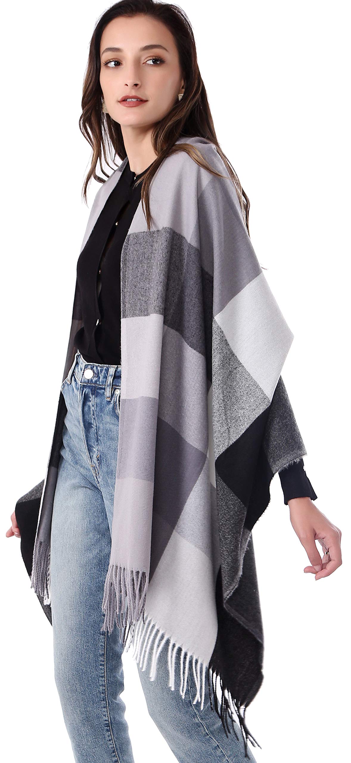 Plaid Warm blanket scarf for winter