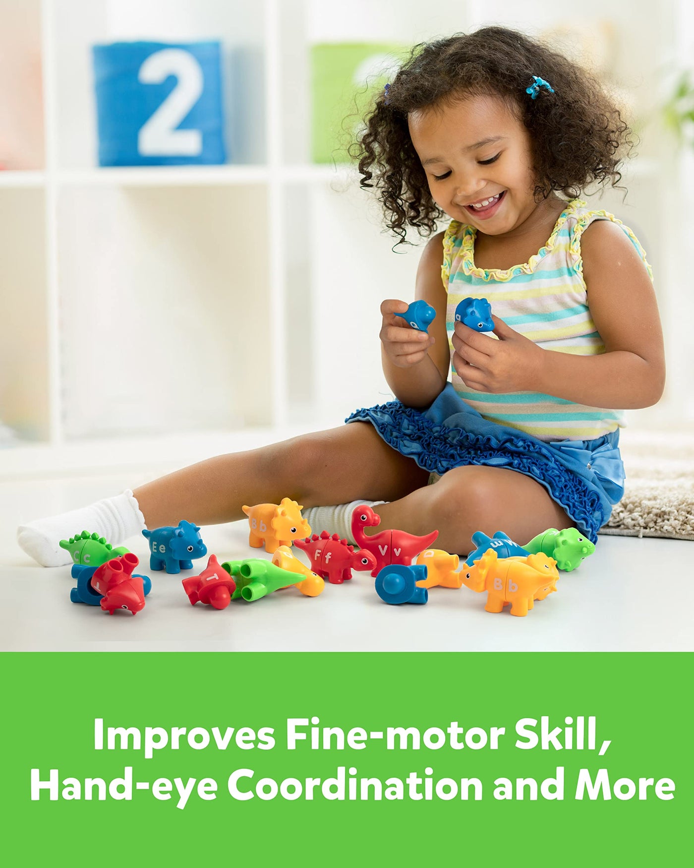 Jeu d'association de lettres pour la motricité fine, 26 PCS Double-Sided ABC Dinosaur Alphabet Game with Uppercase Lowercase Letters (jeu d'alphabet pour dinosaures avec lettres majuscules et minuscules)