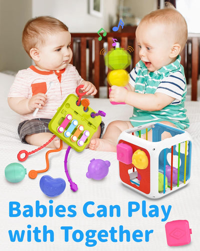 Motor activity toy Sensory Shape sorting stacking toy Baby toy Busy Activity Cube for baby