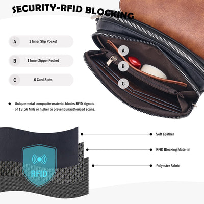 Handy Umhängetasche, Vegan Leder Crossbody Bag Umhängetasche mit verstellbarem abnehmbarem breitem Riemen