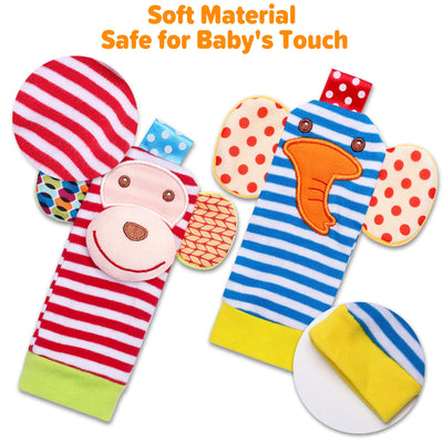 Jouet hochet bébé poignet et chaussettes, hochet bébé jouets doux développement jouet