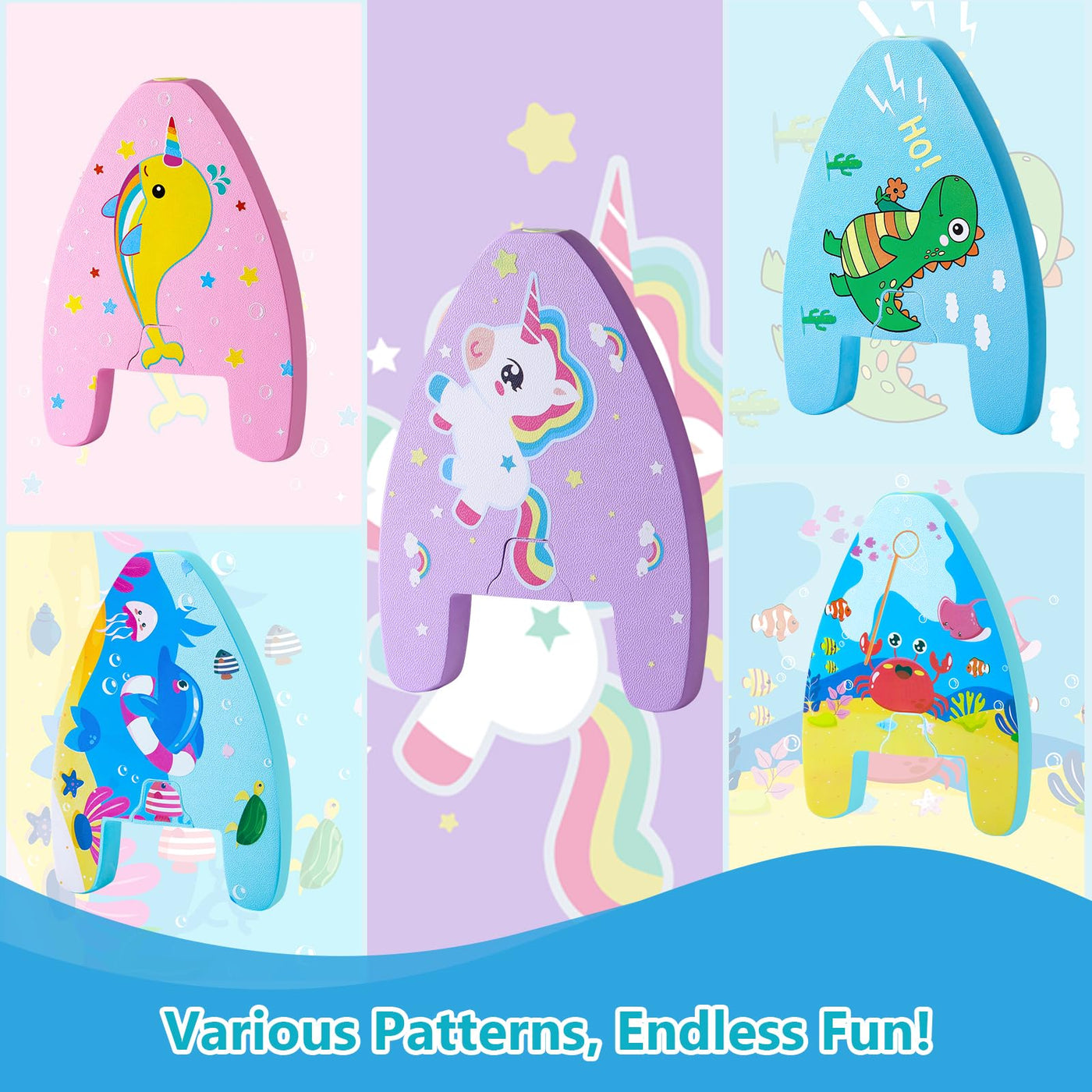 Swimming board for children adults, with handles