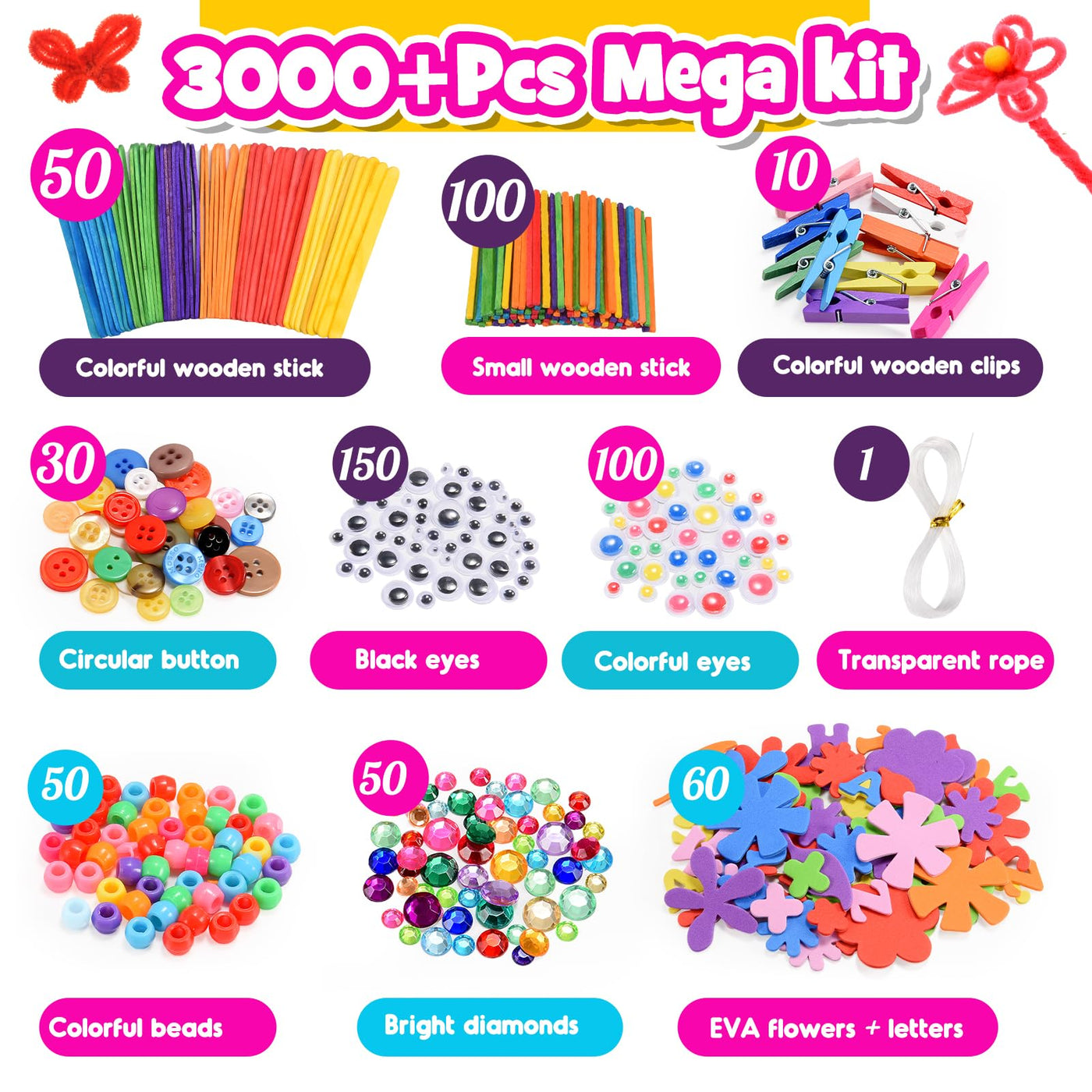 Kit de bricolage 3000 pièces pour enfants kit de bricolage pour enfants Pâques