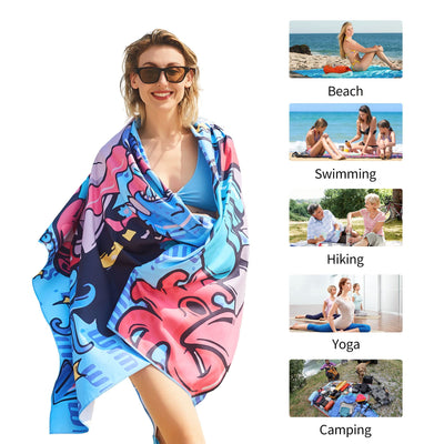 Serviette de plage Large, serviette en microfibre
