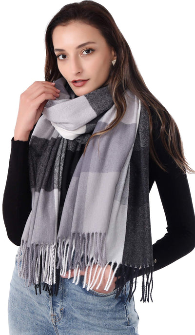 Plaid Warm blanket scarf for winter