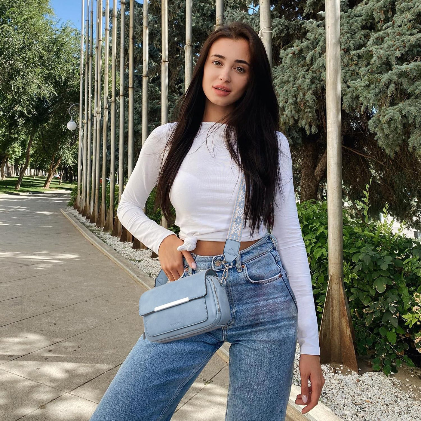 Handy Umhängetasche, Vegan Leder Crossbody Bag Umhängetasche mit verstellbarem abnehmbarem breitem Riemen