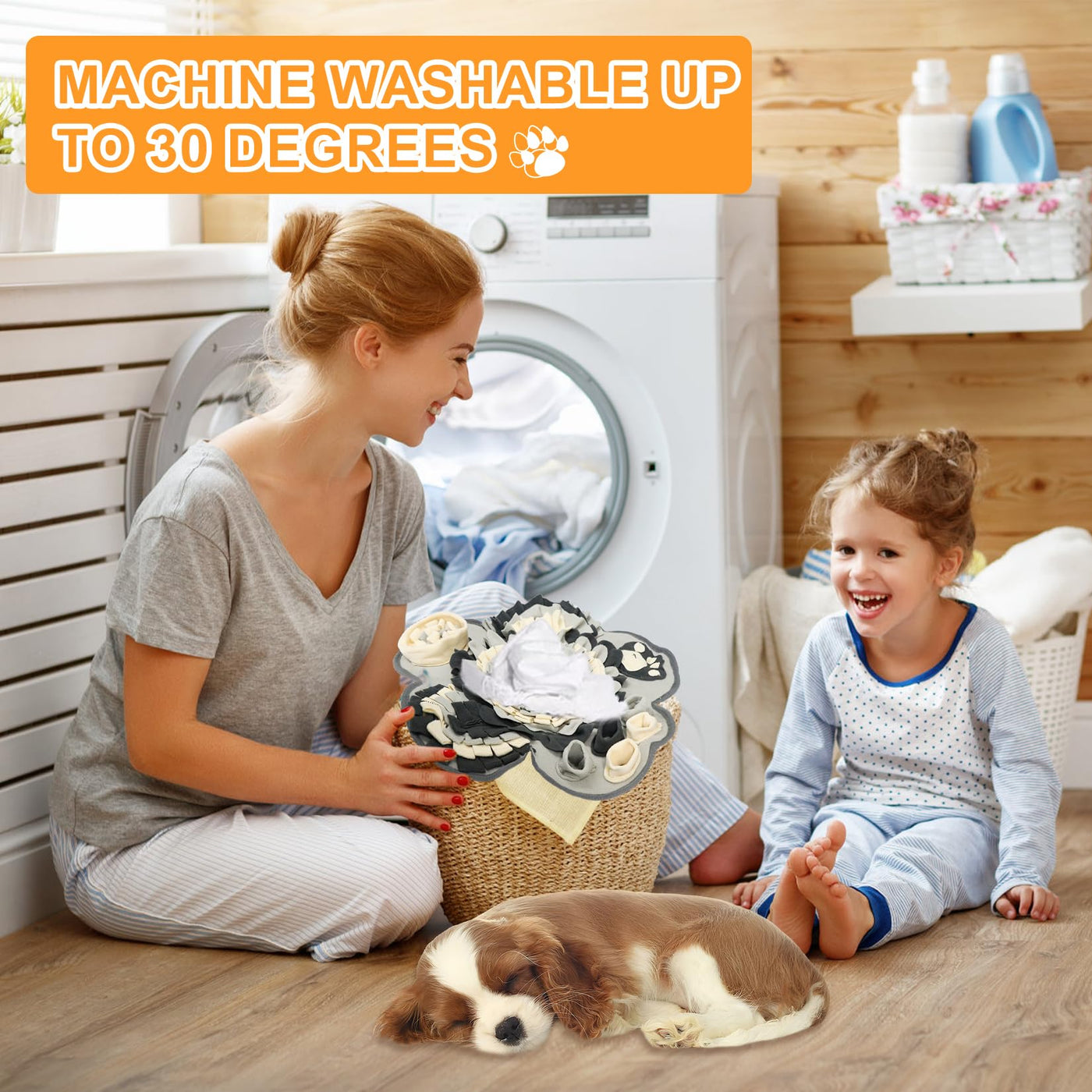 Tapis de reniflage pour chiens et chats - Tapis d'entraînement lavable en forme de fleur pour animaux de petite et moyenne taille avec jouet en forme de carotte