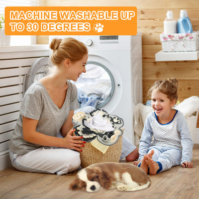 Tapis de reniflage pour chiens et chats - Tapis d'entraînement lavable en forme de fleur pour animaux de petite et moyenne taille avec jouet en forme de carotte