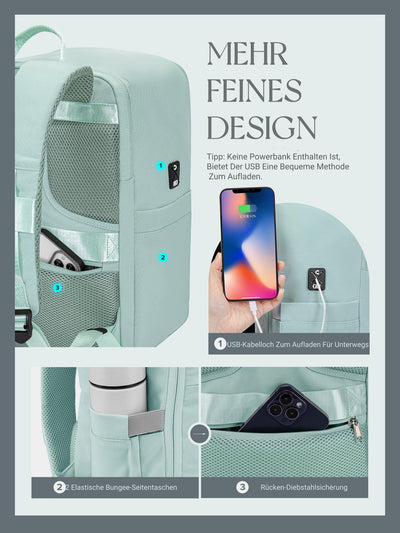 Grand sac de voyage bagage à main avion sac à dos antivol