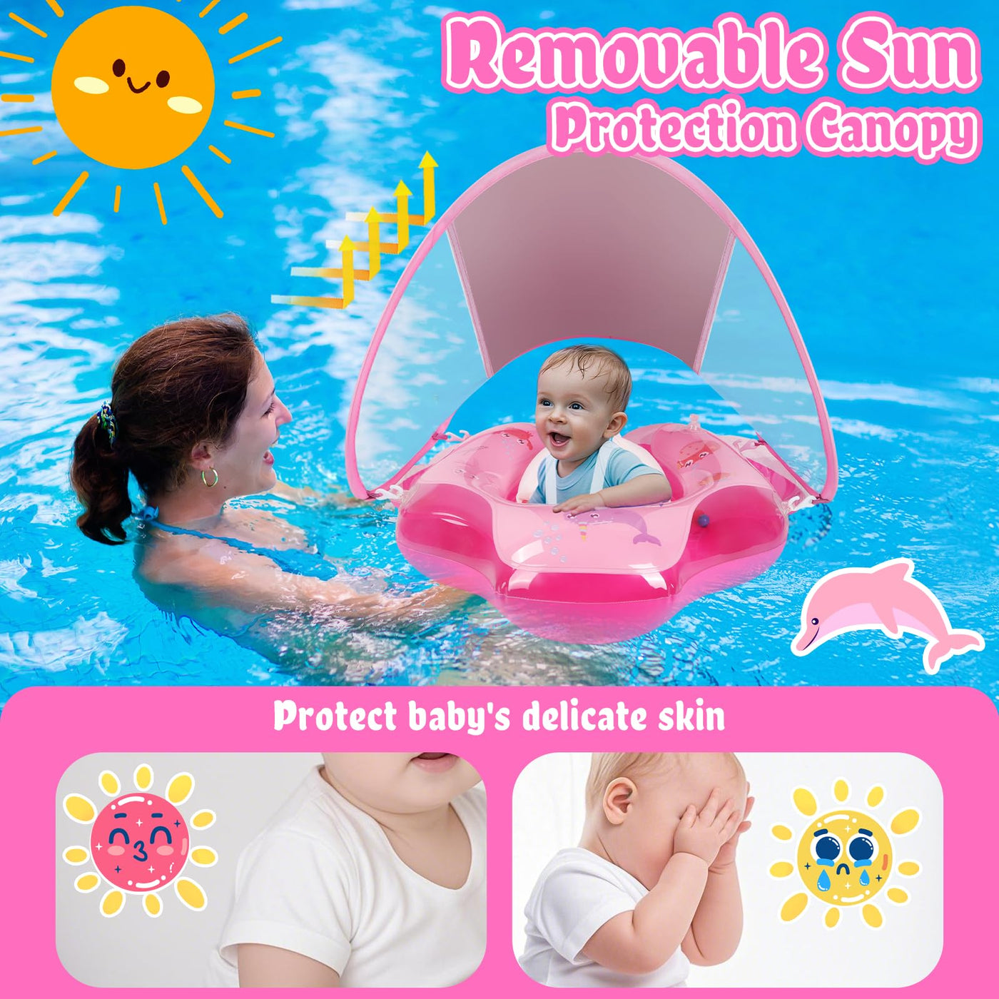 Babyschwimmring mit Sonnendach