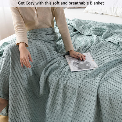 Bedspread cotton waffle pique cuddly blanket