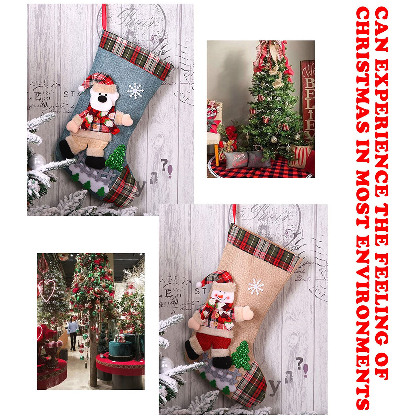Santa stocking set of 4 large Santa stockings to fill Christmas stocking gift bag