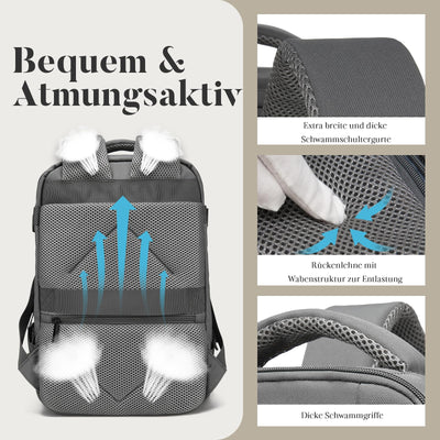 Hand Luggage Backpack Lightweight Laptop Compartment & Anti-theft Device