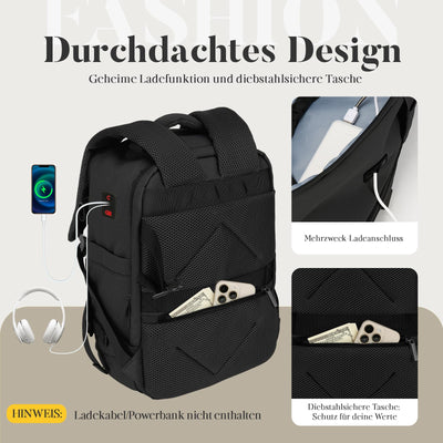 Hand Luggage Backpack Lightweight Laptop Compartment & Anti-theft Device