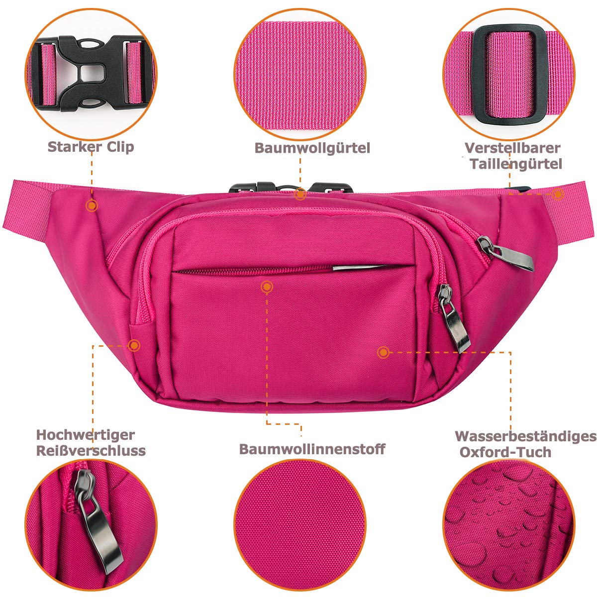 Ceinture Sac de taille étanche de grande capacité