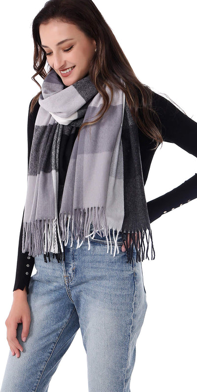 Plaid Warm blanket scarf for winter