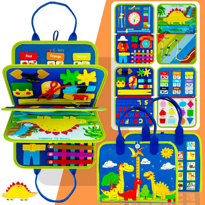 Tableau d'activités - Livre d'activités en feutre avec 26 jeux d'apprentissage interactifs, favorise la motricité fine, jouet de motricité pour les voyages et à la maison.