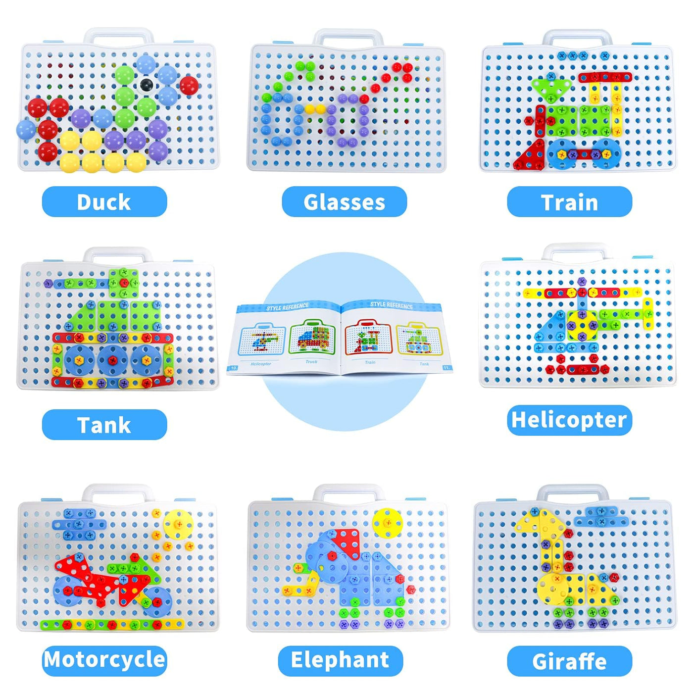 Jeu de mosaïque avec perceuse électrique Boîte à outils STEM pour enfants