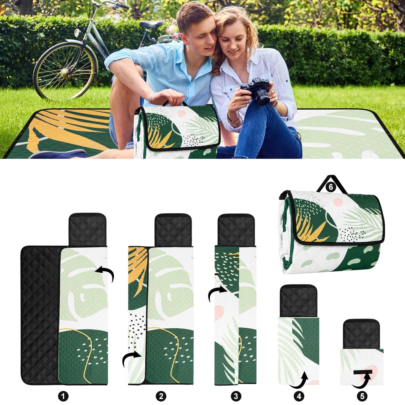 Couverture de pique-nique imperméable pour l'extérieur, tapis de plage