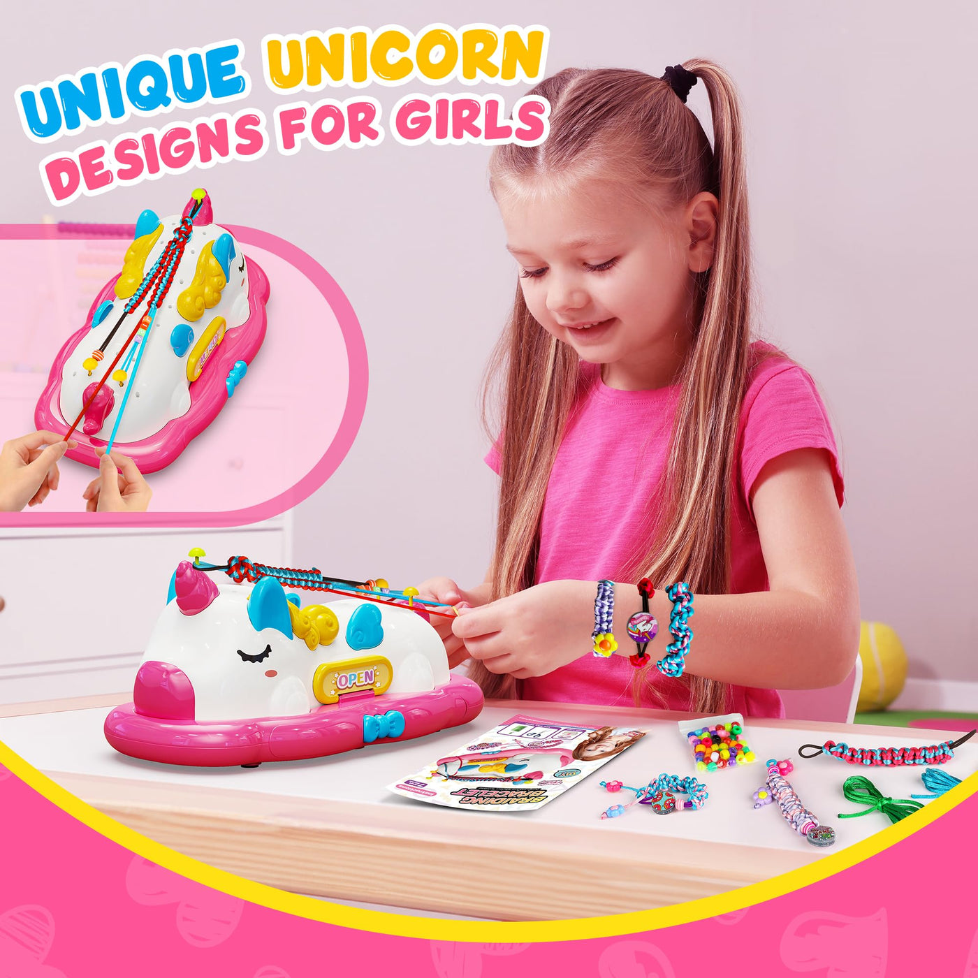 Do-it-yourself bracelets for kids, unicorn, do-it-yourself friendship bracelets