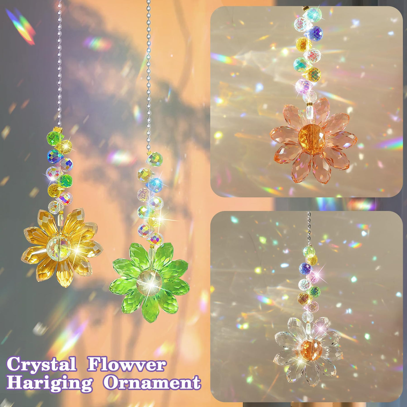 Suncatcher crystal window,6 pieces sun beads pendant decoration,window decoration hanging