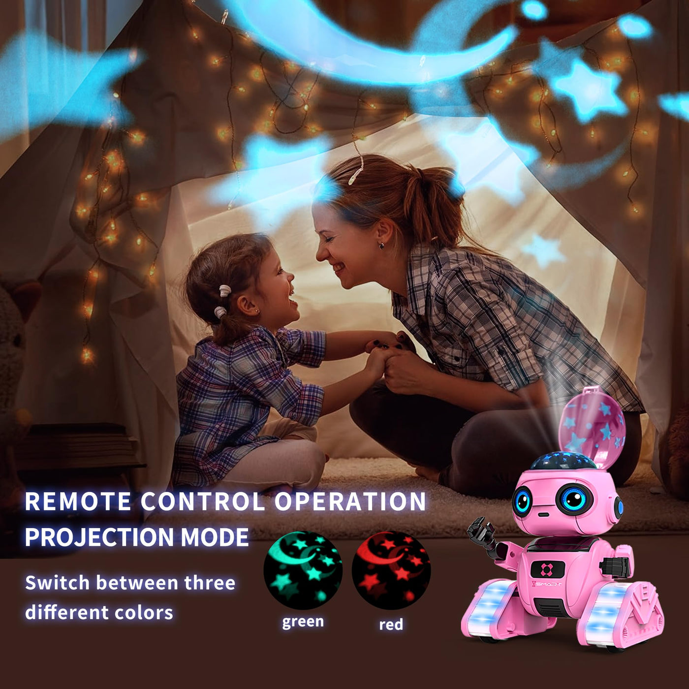 Jouet Robot pour Enfants - Rechargeable, Yeux LED et Musique, Robot RC avec Capteur de Geste