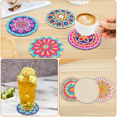 10pcs Diamond Painting Coasters With Holder