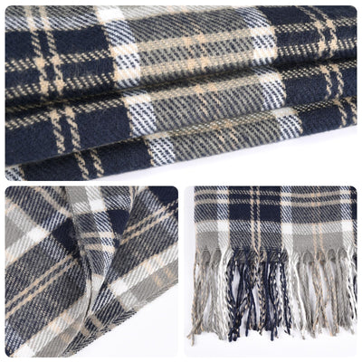 Plaid triangle scarf winter, pashmina scarf soft tassel wrap scarf