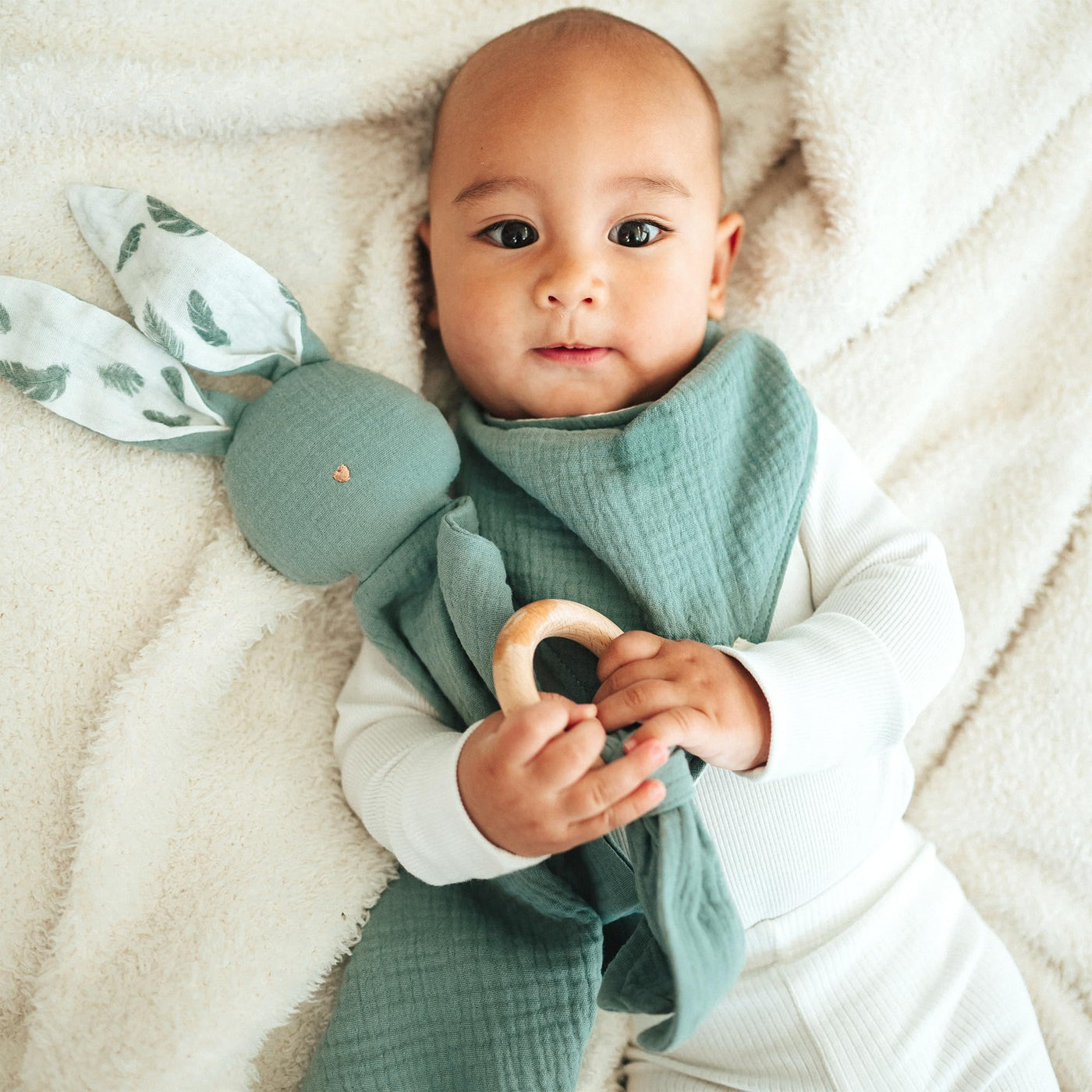 Doudou lapin pour bébé - Doudou en mousseline de soie comme cadeau de naissance /doudou bébé/ doudou bébé