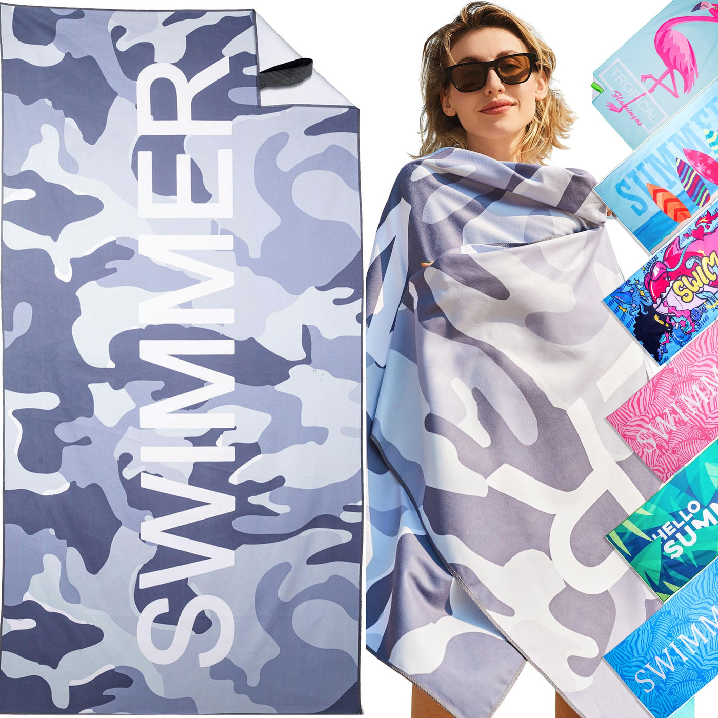 Serviette de plage Large, serviette en microfibre