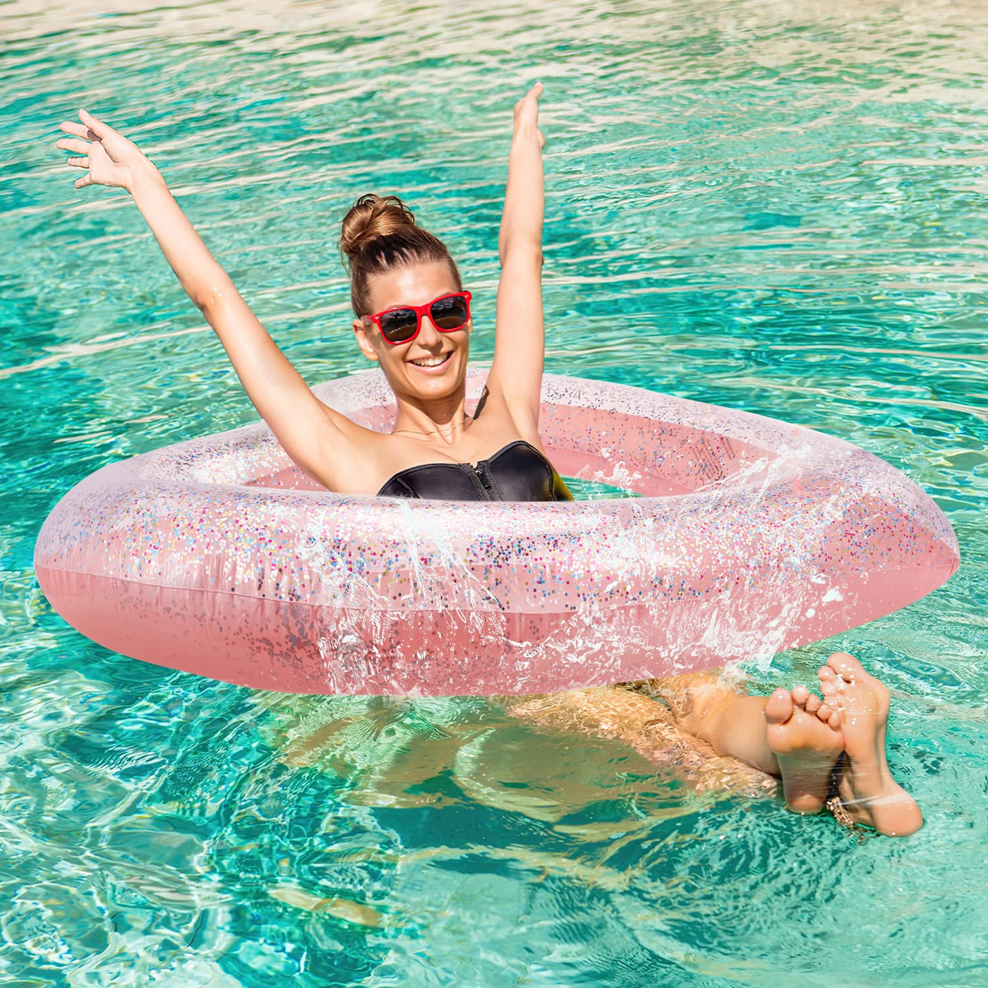 Anneau de Natation Gonflable Eau de Piscine