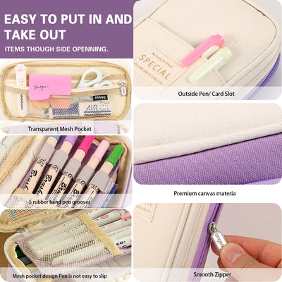 Pencil case with large capacity, pencil case teenager, pencil bag for student adult, pencil case large for school & office