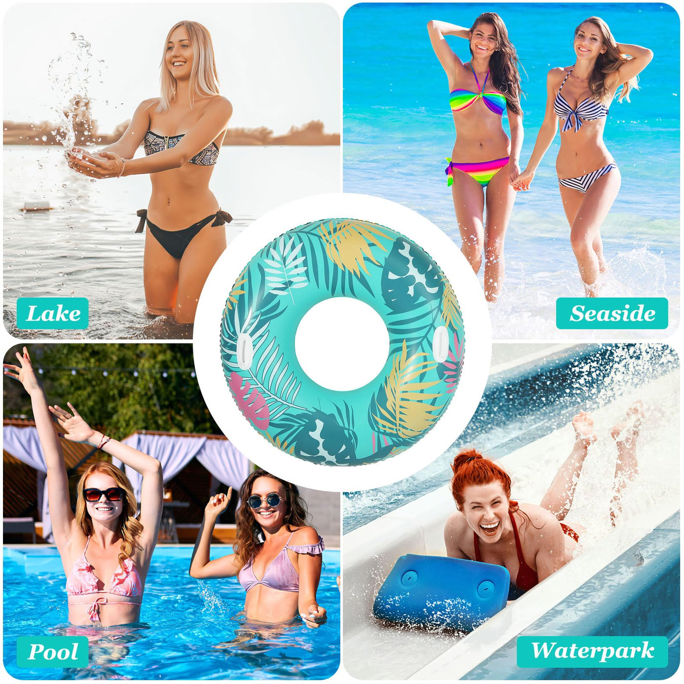 Floating rings with handles for adults, inflatable